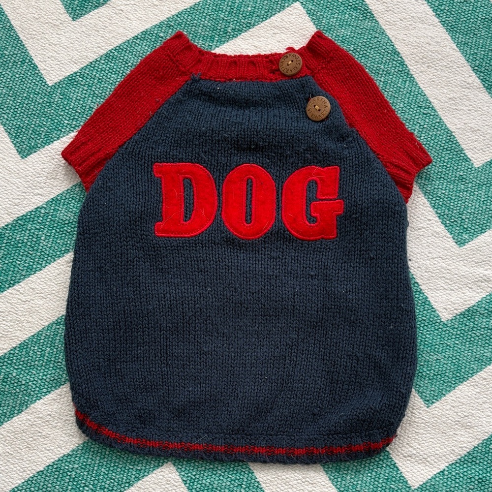 Martha Stewart Red and Blue Dog Sweater
